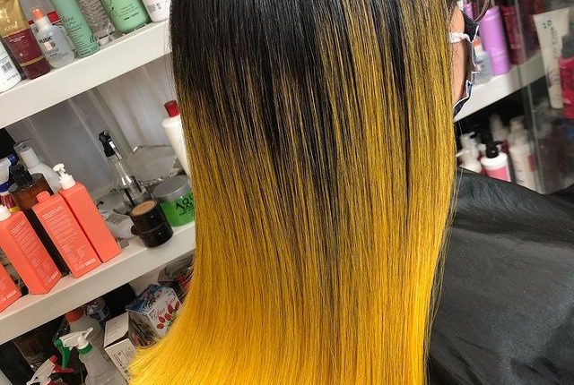 Black To Yellow Ombre Hair