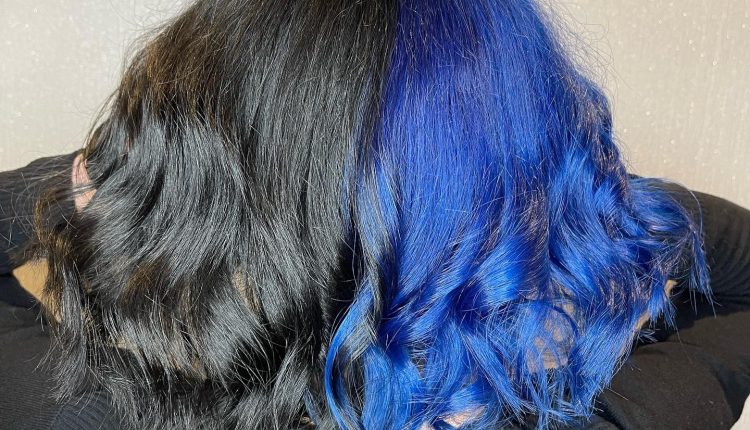 Black And Blue Hair Half And Half
