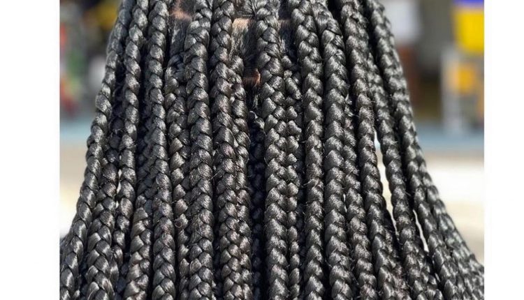 Long Braided Ponytail With Bangs