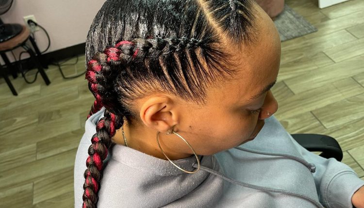 Two Braids Natural Short Hair